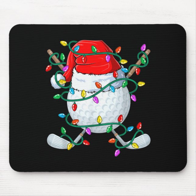 Mousepad Christmas Golf Xmas Santa Srts Hat Golfer Golfing  (Frente)