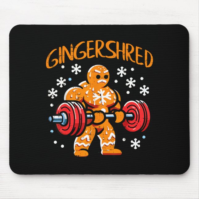 Mousepad Christmas Gym Gingerbread Gingershred Xmas Workout (Frente)