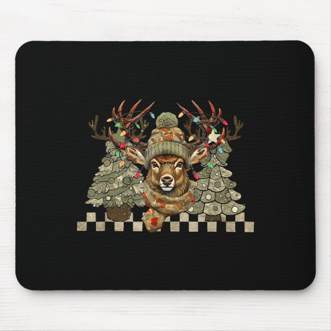 Mousepad Christmas Holiday Camo Hunting Reindeer Deer Xmas  (Frente)