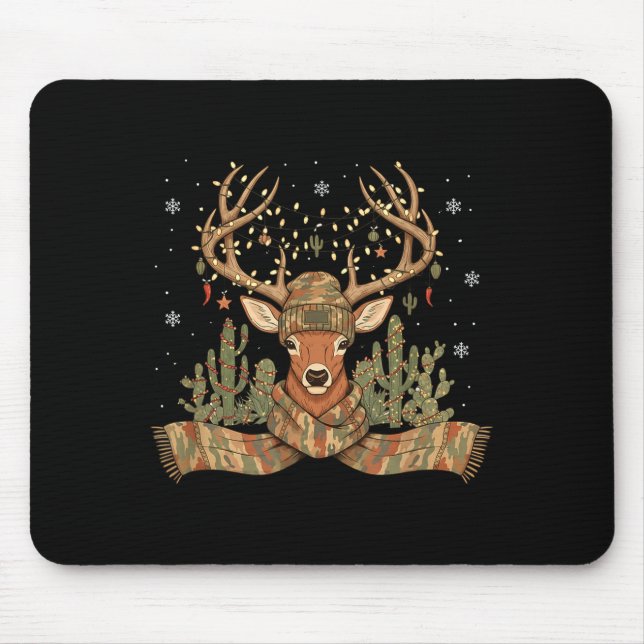 Mousepad Christmas Holiday Camo Hunting Reindeer Deer Xmas  (Frente)