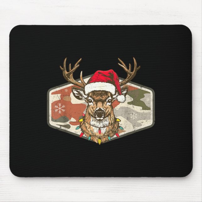 Mousepad Christmas Holiday Camo Hunting Reindeer Deer Xmas  (Frente)
