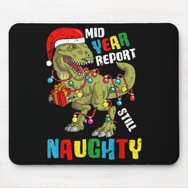 Mousepad Christmas In July Dinosaur T Rex Summer Kids Boys  (Frente)