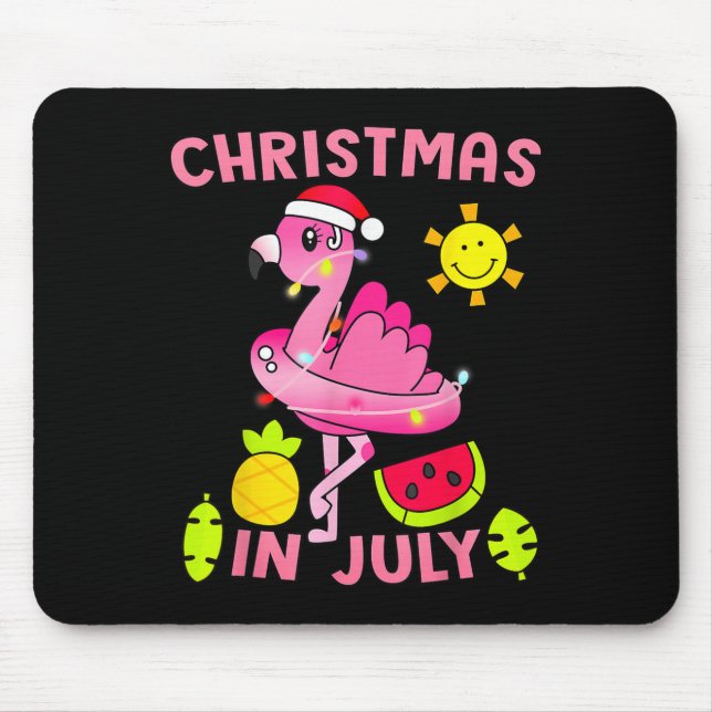Mousepad Christmas In July Flamingo Beach Summer Christmas  (Frente)