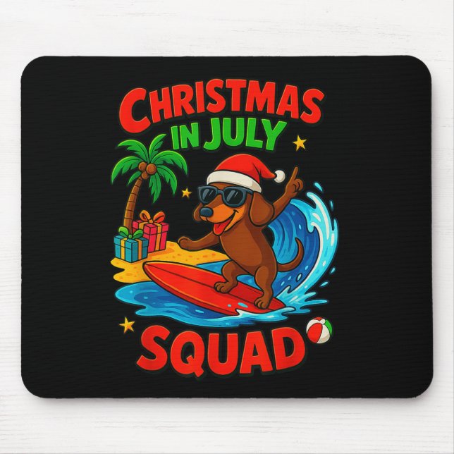 Mousepad Christmas In July Funny Dachshund Dog Lover Xmas I (Frente)