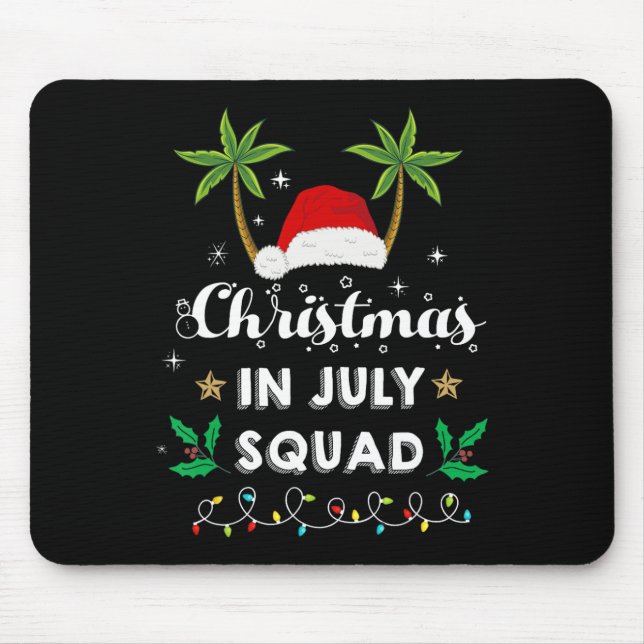 Mousepad Christmas In July Squad Funny Summer Xmas Santa Ha (Frente)