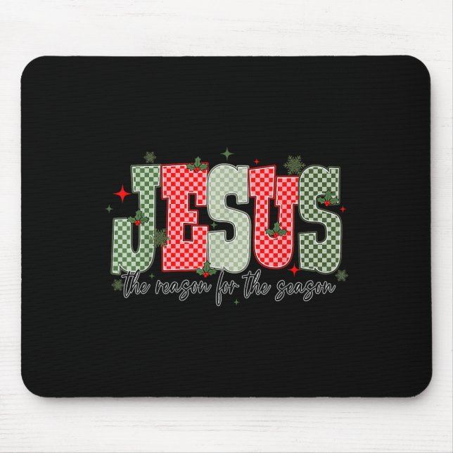 Mousepad Christmas Jesus Reason Season Xmas Christian Men W (Frente)