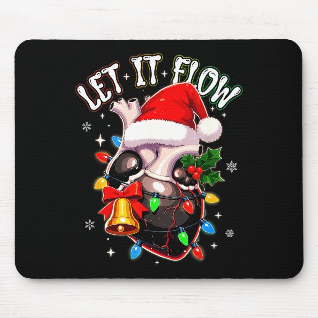Mousepad Christmas Let I T Flow Anatomy Heart Cardiac Nurse (Frente)