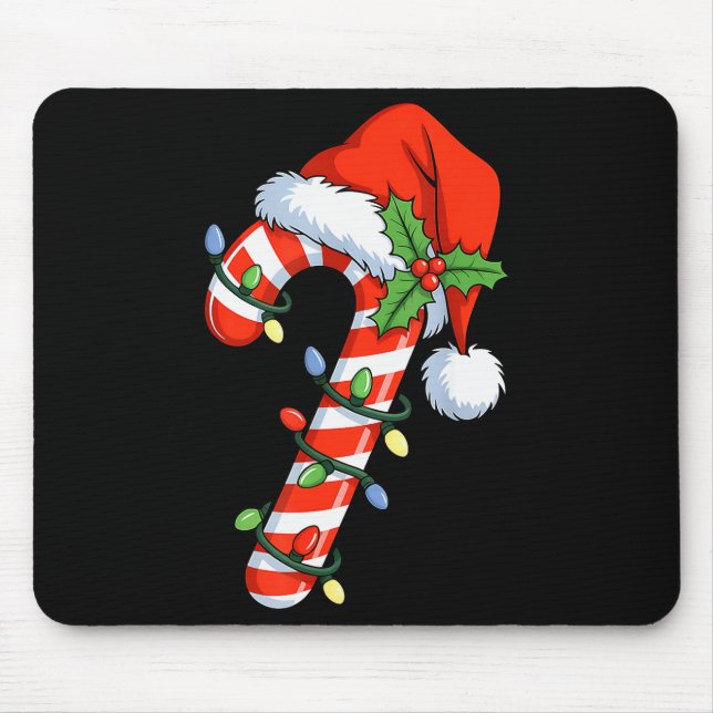 Mousepad Christmas Light Candy Cane Santa Xmas Kids Toddler (Frente)