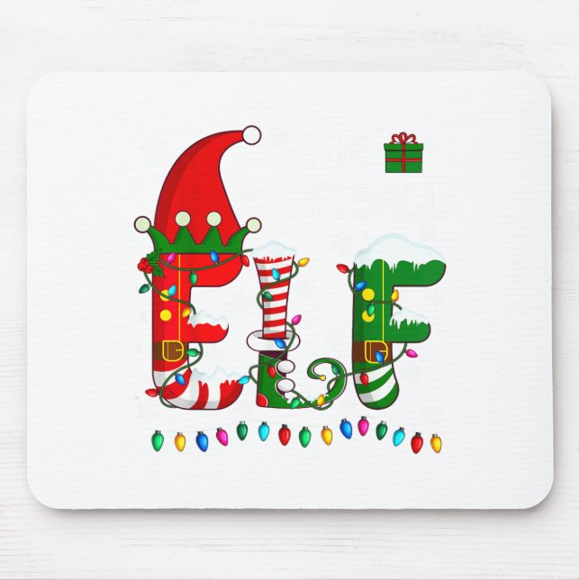 Mousepad Christmas Light Family Matching Pajamas Softball E (Frente)