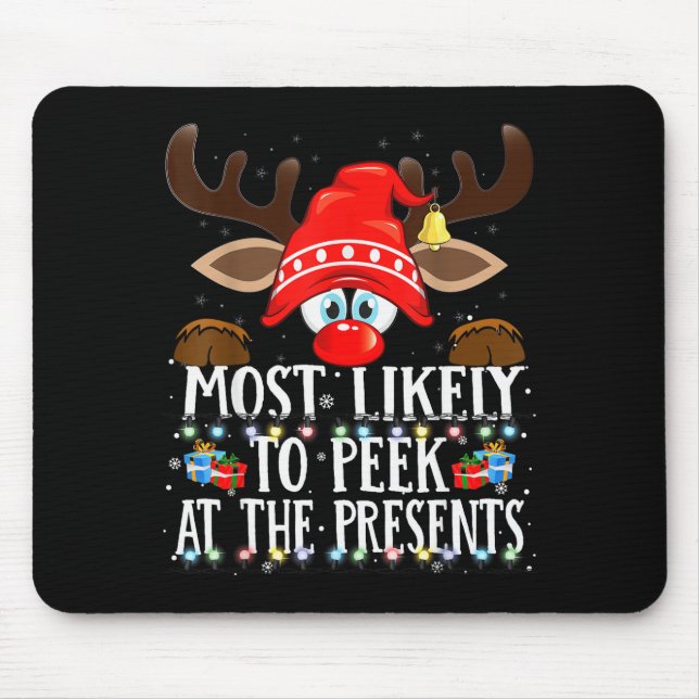 Mousepad Christmas Matching Most Likely To Peek All The Pjs (Frente)
