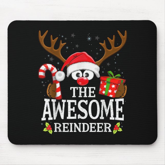 Mousepad Christmas Matching The Awesome Reindeer Family  (Frente)
