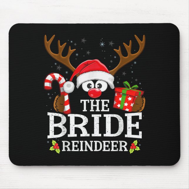 Mousepad Christmas Matching The Bride Reindeer Family  (Frente)