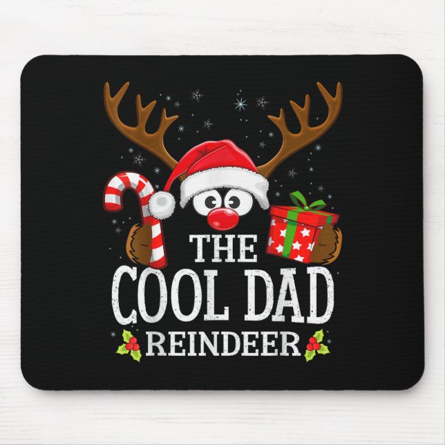 Mousepad Christmas Matching The Cool Dad Reindeer Family  (Frente)