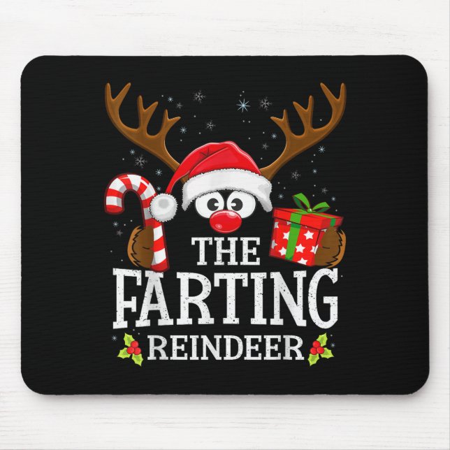 Mousepad Christmas Matching The Farting Reindeer Family  (Frente)