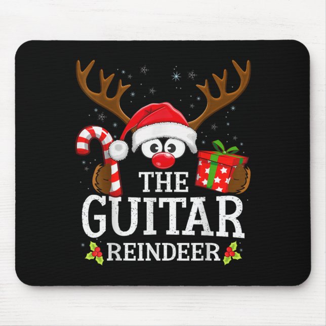 Mousepad Christmas Matching The Guitar Reindeer Family  (Frente)