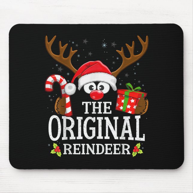 Mousepad Christmas Matching The Original Reindeer Family  (Frente)