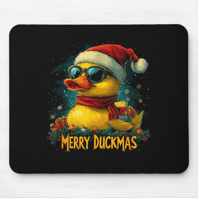 Mousepad Christmas Merry Duckmas Funny Quackmas Pajama Duck (Frente)
