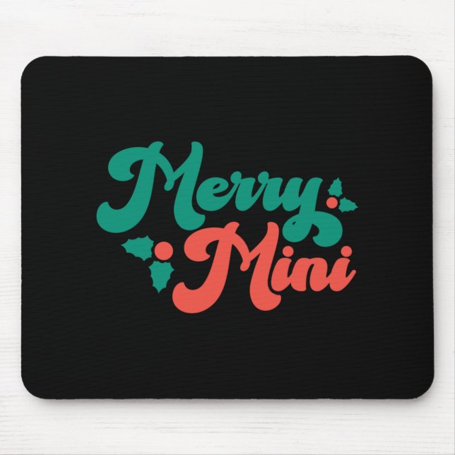 Mousepad Christmas Merry Mini Cute Modern Tygraphy Script B (Frente)