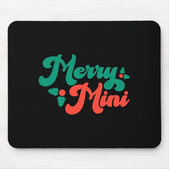Mousepad Christmas Merry Mini Cute Modern Tygraphy Script B (Frente)