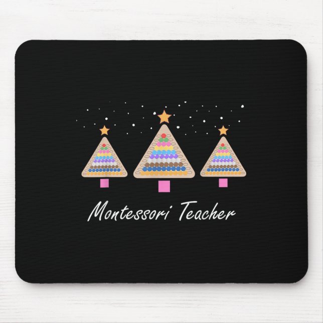 Mousepad Christmas Montessori Teacher Xmas Tree Teaching Sc (Frente)