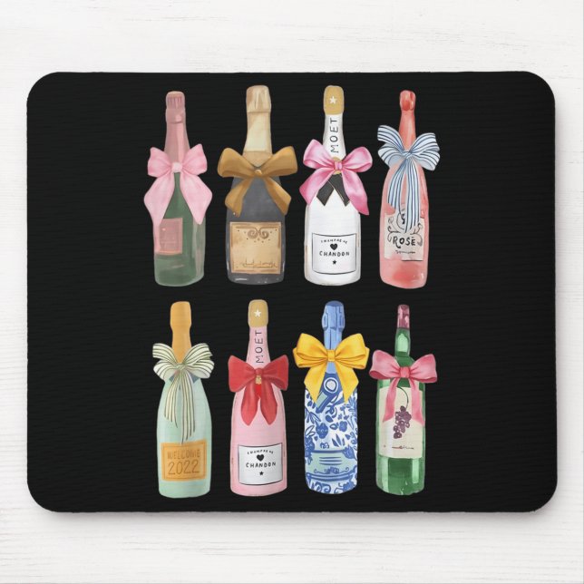 Mousepad Christmas New Year Champagne Gl Coquette Bot-tle M (Frente)