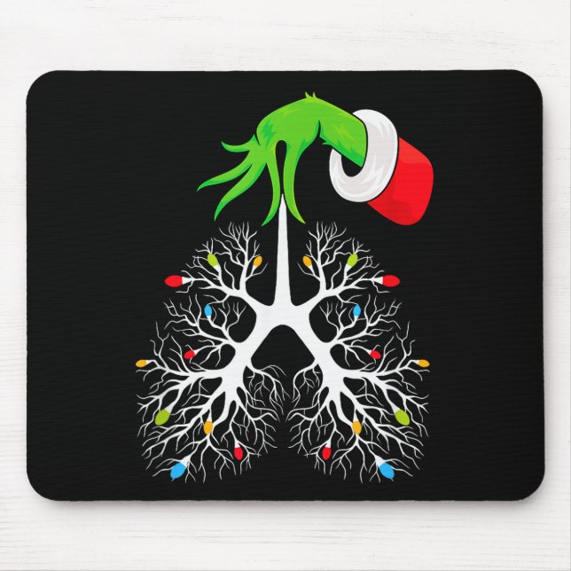 Mousepad Christmas Nurse Resratory Therast Lung Lights Funn (Frente)