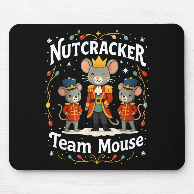 Mousepad Christmas Nutcracker Team Mouse Funny Soldier Xmas (Frente)