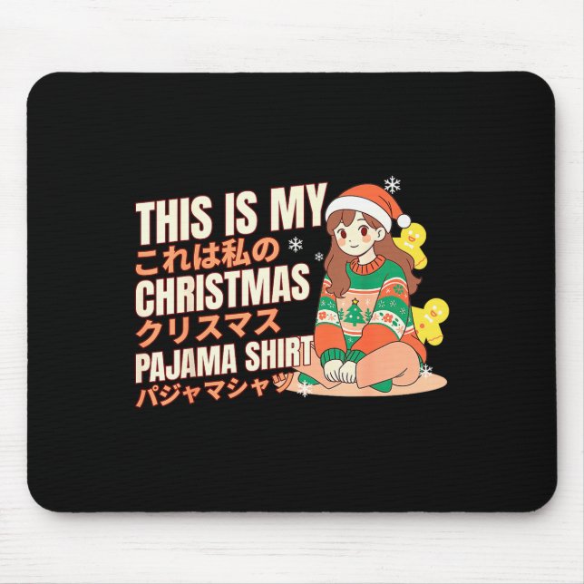 Mousepad Christmas Pajama Anime Girl Japanese Manga Otaku  (Frente)