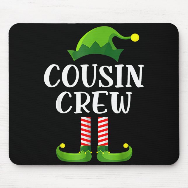 Mousepad Christmas Pajama Cousin Crew Funny Elf Matching Pa (Frente)