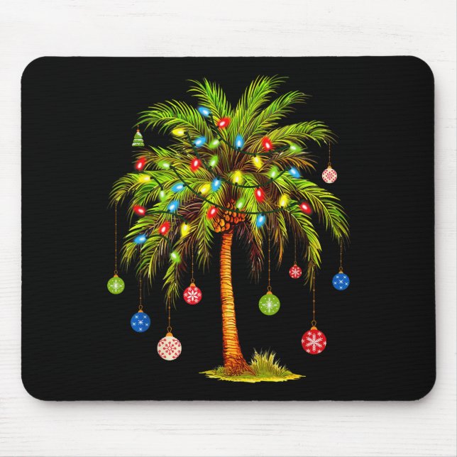 Mousepad Christmas Palm Tree Light Hawaiian Trocal Xmas  (Frente)