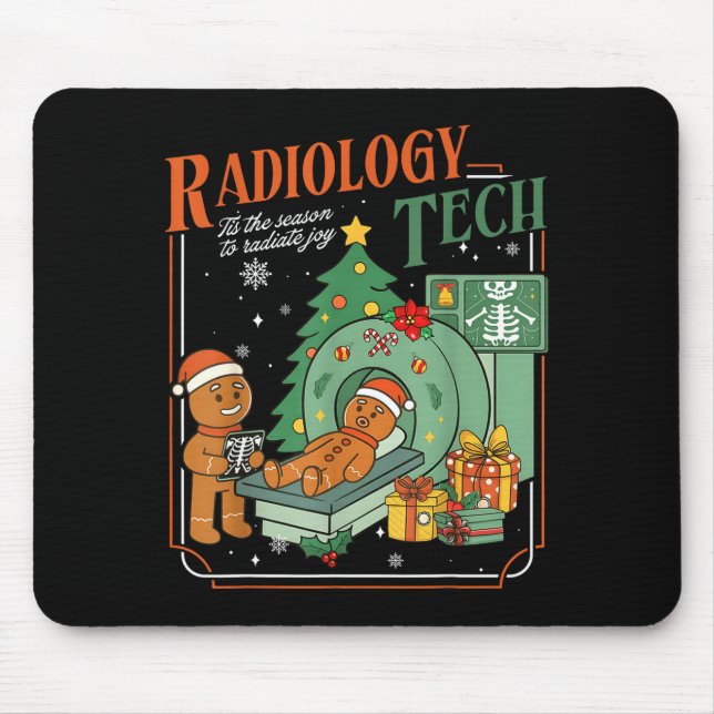 Mousepad Christmas Radiology Tech Funny Gingerbread Man Rad (Frente)