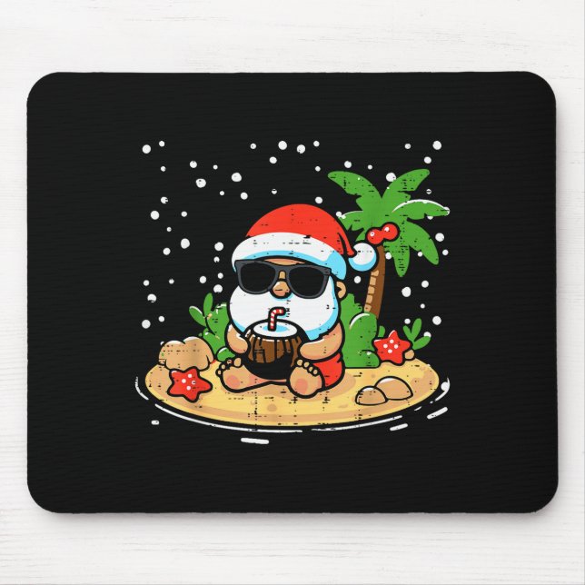 Mousepad Christmas Santa Beach Xmas Trocal Hawaii Men Women (Frente)