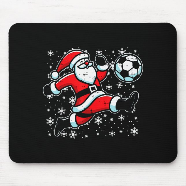 Mousepad Christmas Santa Football Kick Xmas Soccer Men Boys (Frente)