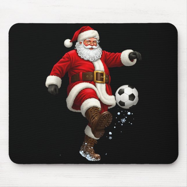 Mousepad Christmas Santa Soccer Player Football Festive Mer (Frente)