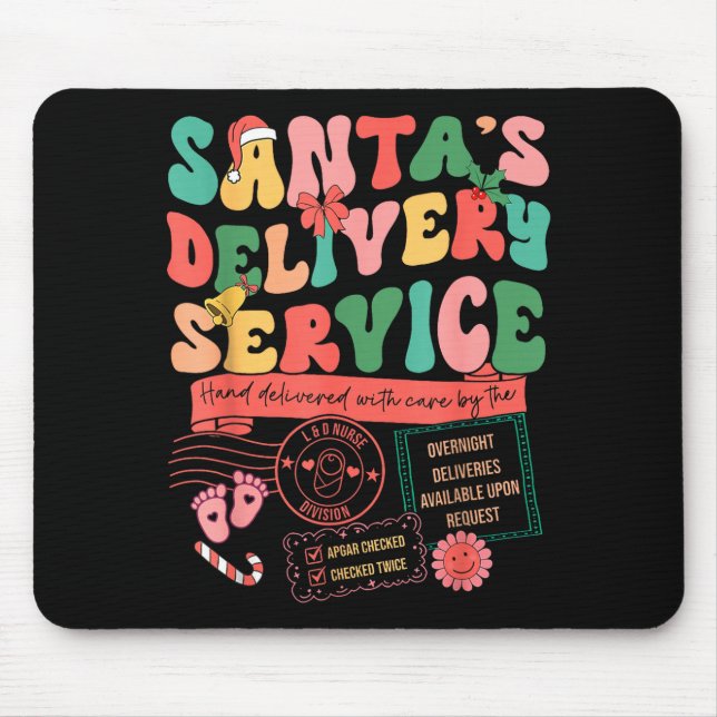 Mousepad Christmas Santa's Delivery Service L&amp;d Labor D (Frente)