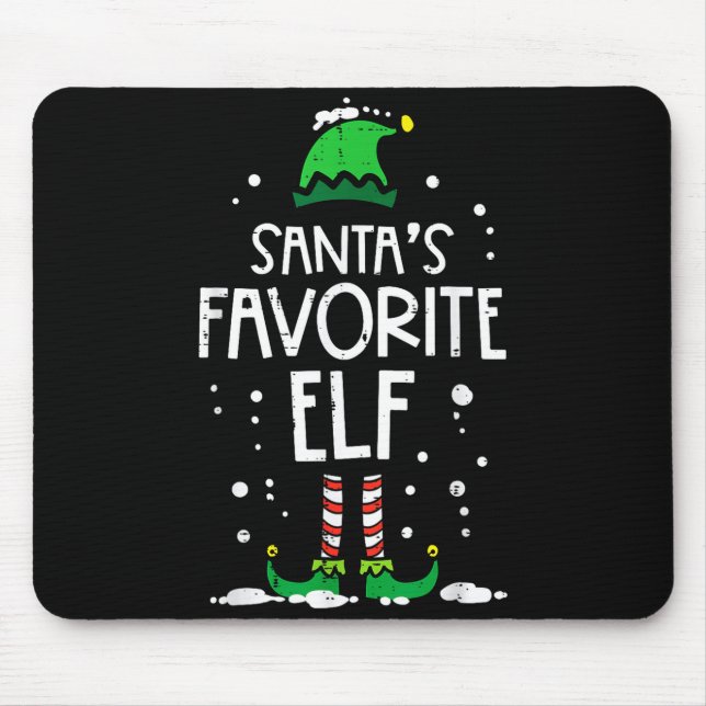 Mousepad Christmas Santas Favorite Elf Xmas Matching Kids M (Frente)