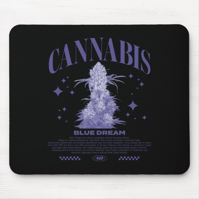 Mousepad Christmas Sativa Hybrid Strain Blue Dream  (Frente)