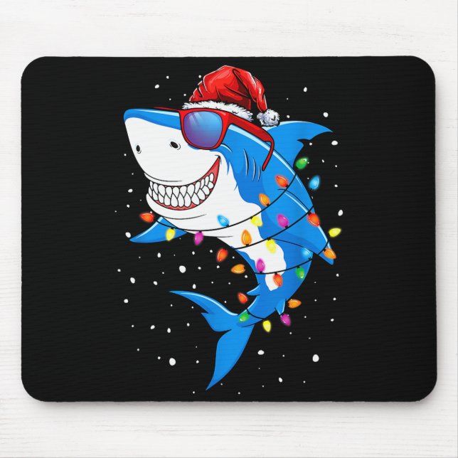 Mousepad Christmas Shark Shirt Xmas Funny Santa Shark  (Frente)
