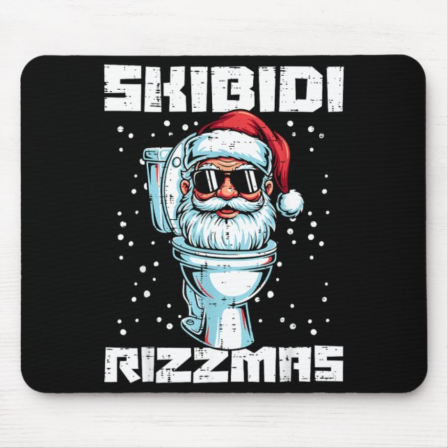 Mousepad Christmas Skibidi Rizzmas Toilet Xmas Meme Kids Me (Frente)