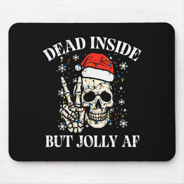 Mousepad Christmas Skull Peace Dead Inside But Jolly Xmas M (Frente)