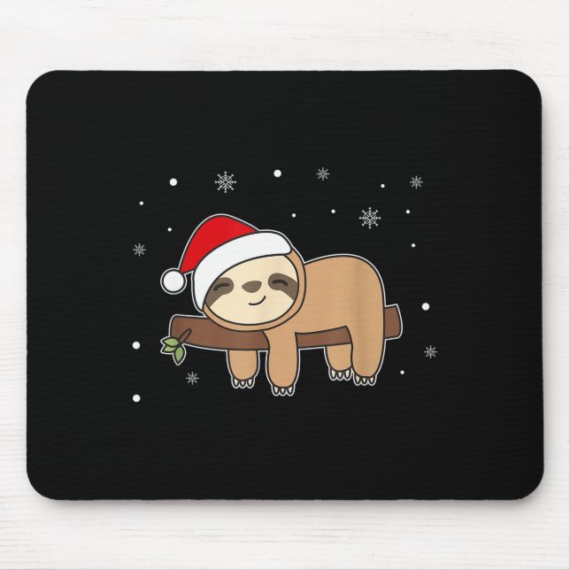 Mousepad Christmas Sloth For Christmas Sweet Sloths  (Frente)