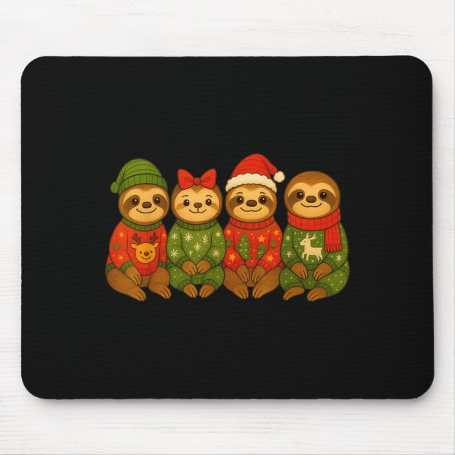 Mousepad Christmas Sloth Matching Family Xmas Pajama Men Wo (Frente)