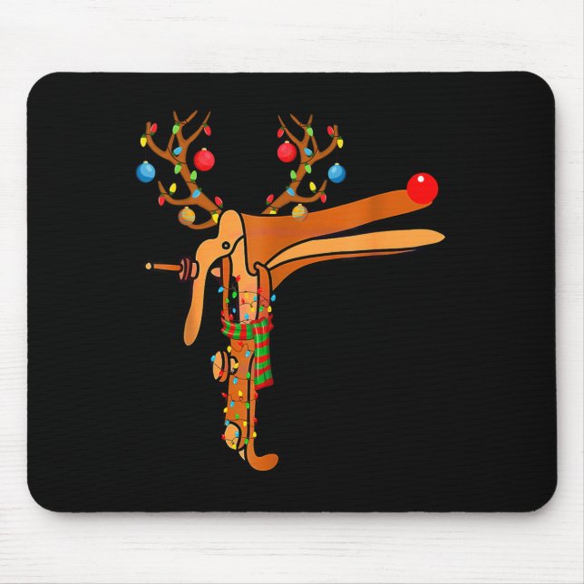 Mousepad Christmas Speculum Reindeer Funny Xmas Nurse Midwi (Frente)