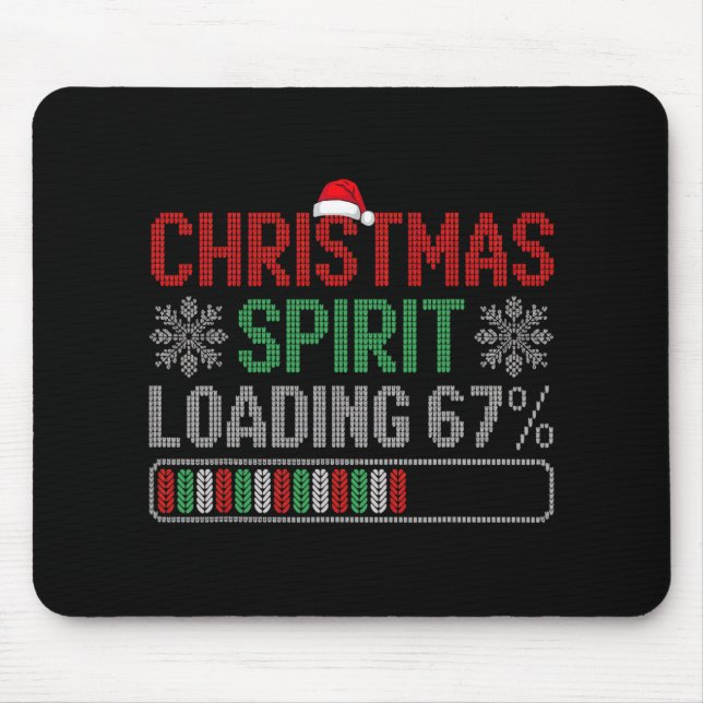Mousepad Christmas Spirit Loading 67% 67 Meme Six Seven Men (Frente)