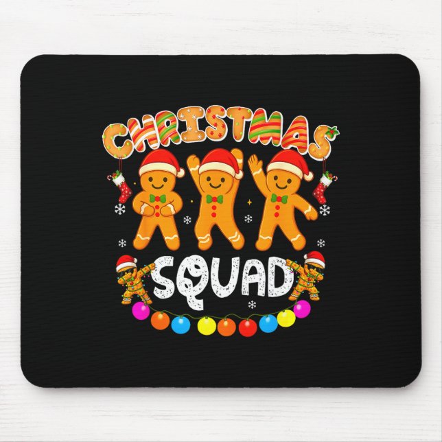 Mousepad Christmas Squad Funny Xmas Gingerbread Family Matc (Frente)