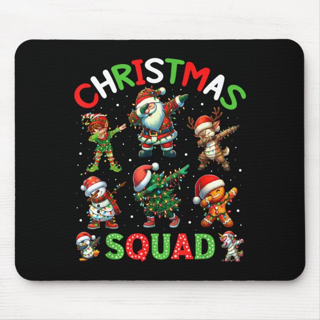 Mousepad Christmas Squad Santa Dabbing Elf Family Matching  (Frente)