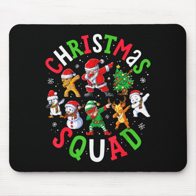 Mousepad Christmas Squad Santa Dabbing Elf Family Matching  (Frente)
