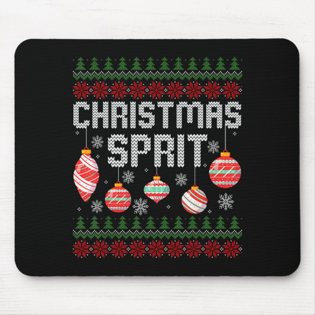 Mousepad Christmas Srit Matching Funny Couples Ugly Sweater (Frente)