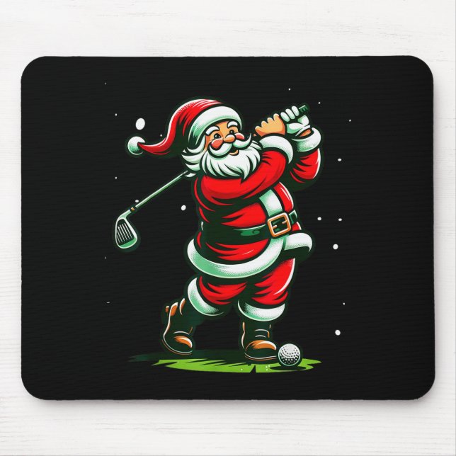 Mousepad Christmas Srts, Santa Plays Golf Xmas Women Men &a (Frente)