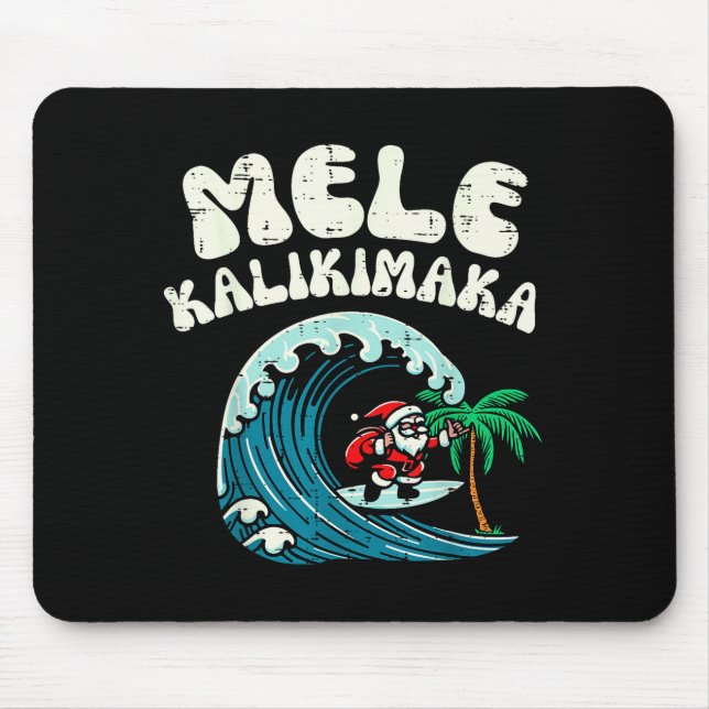 Mousepad Christmas Surfing Santa Mele Kalikimaka Xmas Men B (Frente)